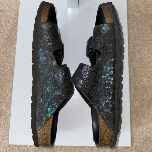 Birkenstock Arizona Spotted Metallic Black Sandals EUR 39 / US 8 - Picture 13 of 16
